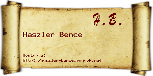Haszler Bence névjegykártya